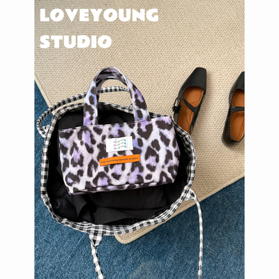 loveyoung紫豹纹手提手机包