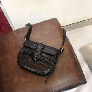 loveyoung 复古小包vintage黑色单肩斜挎皮包 小黑包