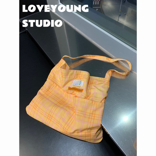loveyoung春日蜜柚格纹单肩包
