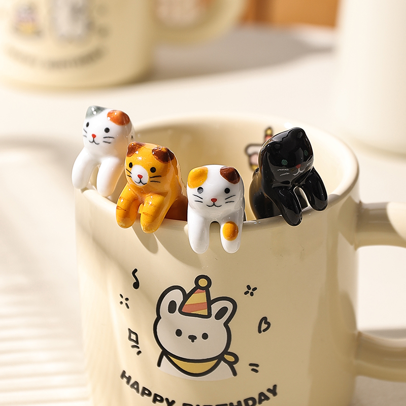 创意挂杯咖啡勺可爱小猫搅拌小勺
