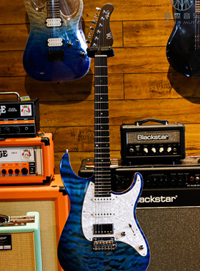 林森音乐 Mayones Aquila QM6 蓝色絮状 现货 波兰产 手工电吉他