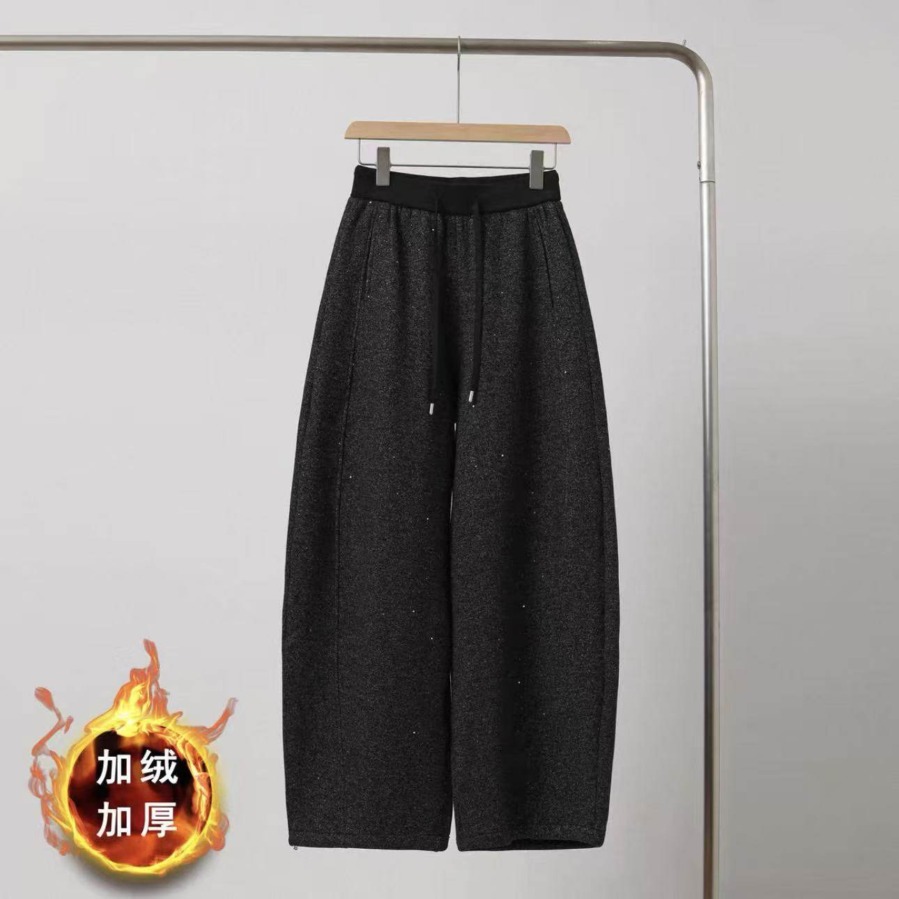 烫钻加绒阔腿裤2026秋冬好看亮闪闪休闲星空显瘦长裤0103361,女装/女士精品,卫裤,淘宝优惠券,粉丝福利购,淘宝优惠卷