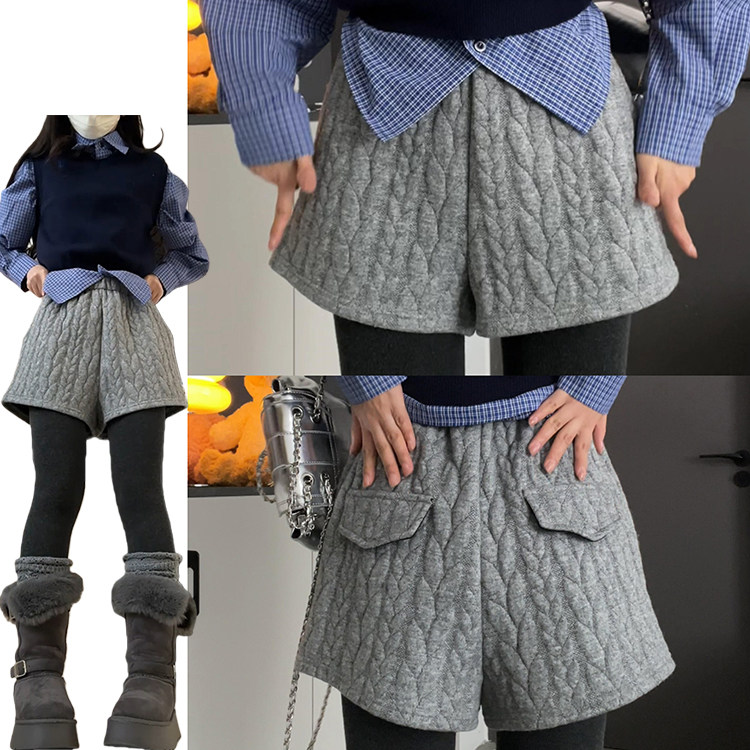 灰色慵懒复古高腰百搭针织短裤女2026新款遮肉显瘦软糯休闲麻花裤,女装/女士精品,休闲裤,淘宝优惠券,粉丝福利购,淘宝优惠卷