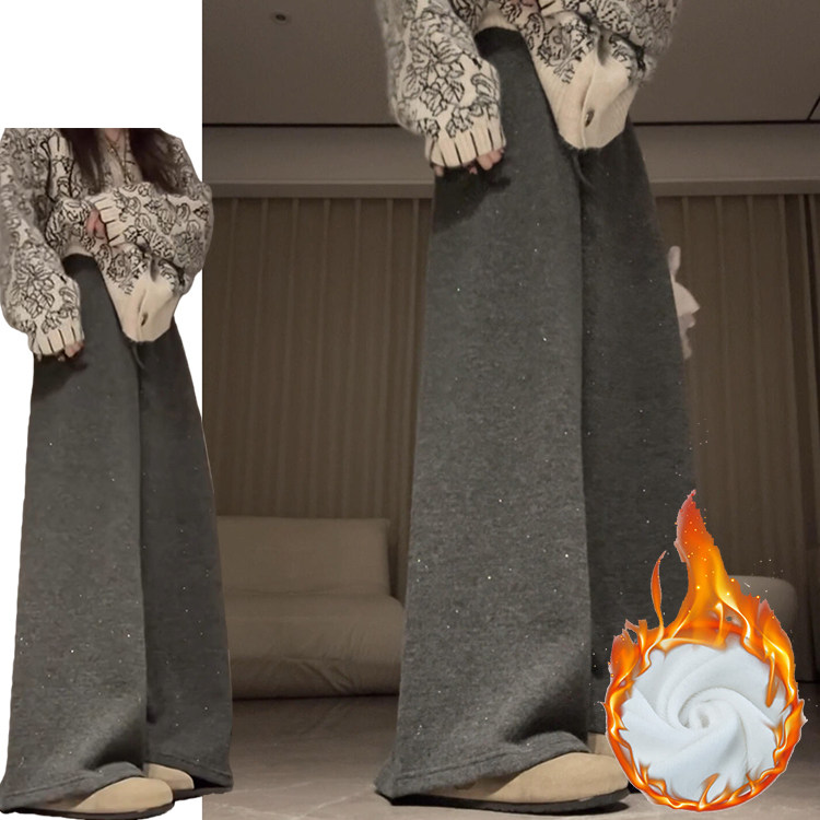 韩系百搭松弛感烫钻裤子女秋冬季2025新款加绒加厚爆闪星空休闲裤,女装/女士精品,休闲裤,淘宝优惠券,粉丝福利购,淘宝优惠卷