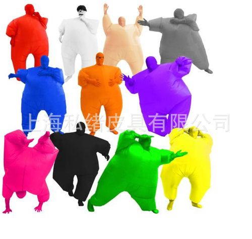 Ebay 亚马逊爆款多色白鲑充气服装cosplay派对人偶行走蒙面服饰