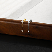 F136钛合金方锆流苏吊坠马眼锆耳骨钉内螺纹防过敏耳钉m0.9牙耳环