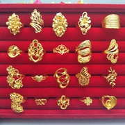 Mới giả cát vàng hoa nhẫn nữ đồng xu đồng mạ vàng nhẫn nữ nhẫn mở điều chỉnh trang sức cưới - Nhẫn