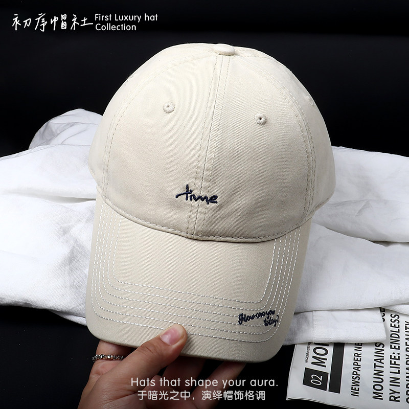 26新款韩系time字母刺绣软顶网红棒球帽百搭显脸小鸭舌帽遮阳防晒