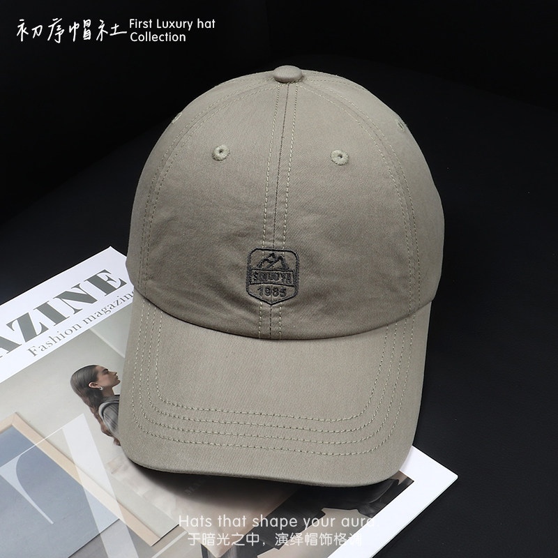 复古做旧显脸小刺绣棒球帽宽帽檐