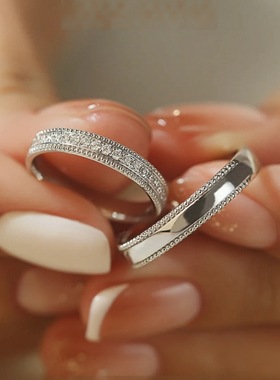 DR朝夕情侣对戒珠边戒指女