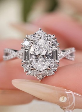 DR钻戒玫瑰庄园豪镶鸽子蛋戒指女