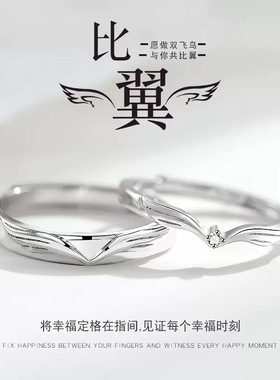 DR比翼情侣款戒指S925纯银