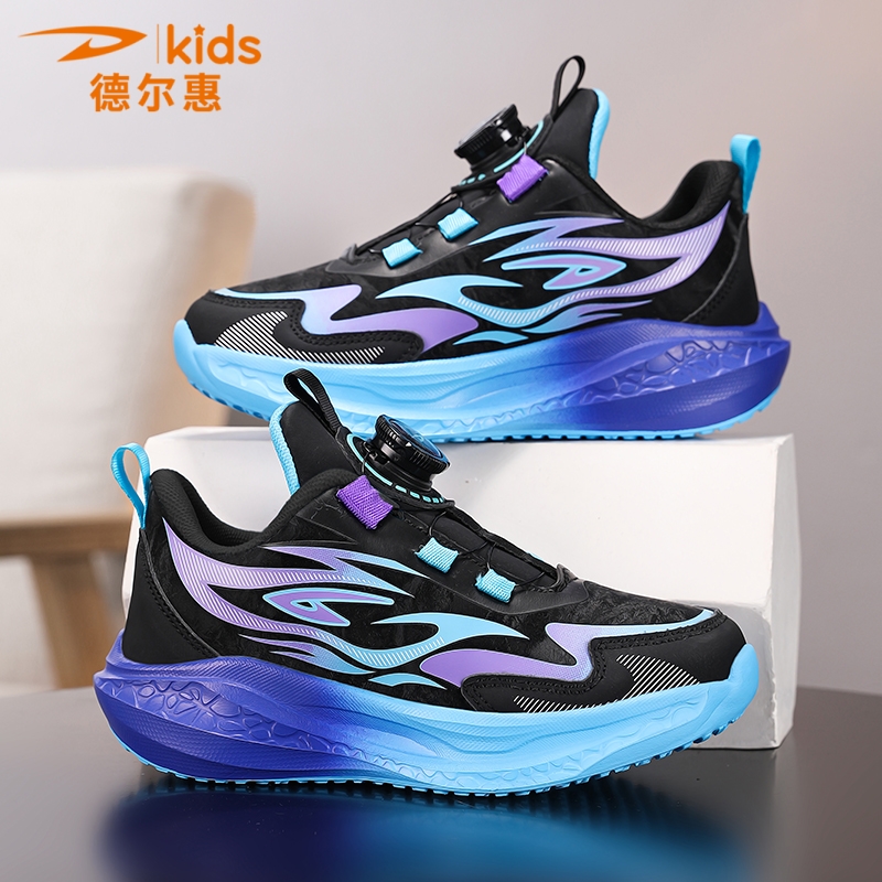 德尔惠童鞋2025冬季防水皮面男童跑步鞋中大童女童鞋子休闲运动鞋