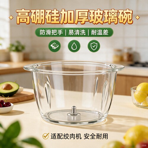 苏泊尔绞肉机玻璃碗刀片主机配件