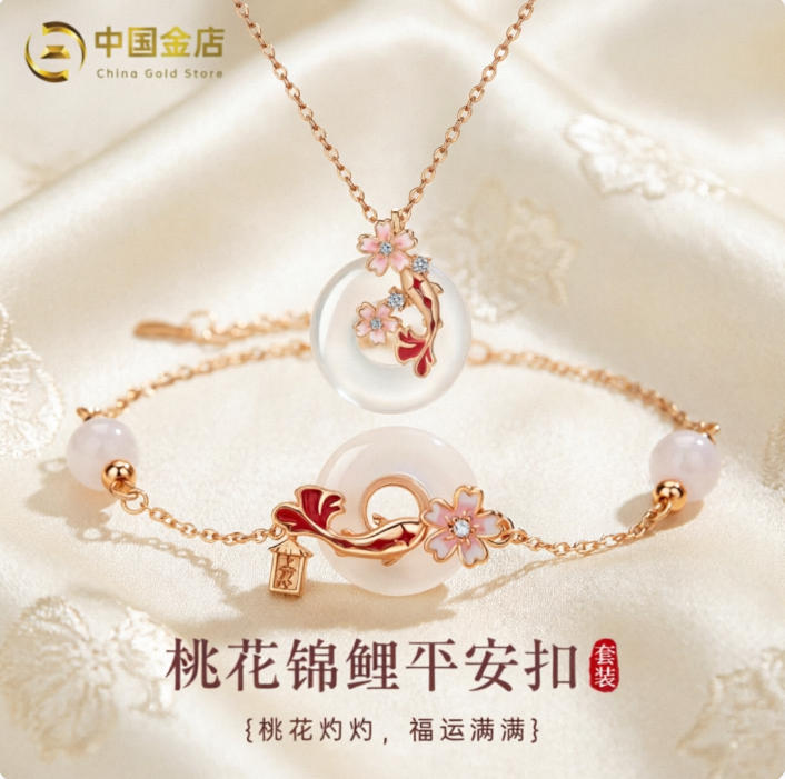 锦鲤平安扣手链项链轻奢生日礼物女生送女友闺蜜情人节高级感实用
