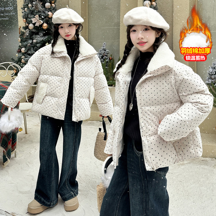 女童冬装棉服2025新款洋气时髦保暖棉衣儿童女冬季韩版中大童外套