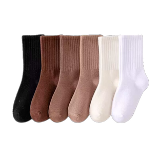 儿童黑色袜子秋冬季加绒加厚纯棉男童女童学生宝宝保暖毛圈长筒袜