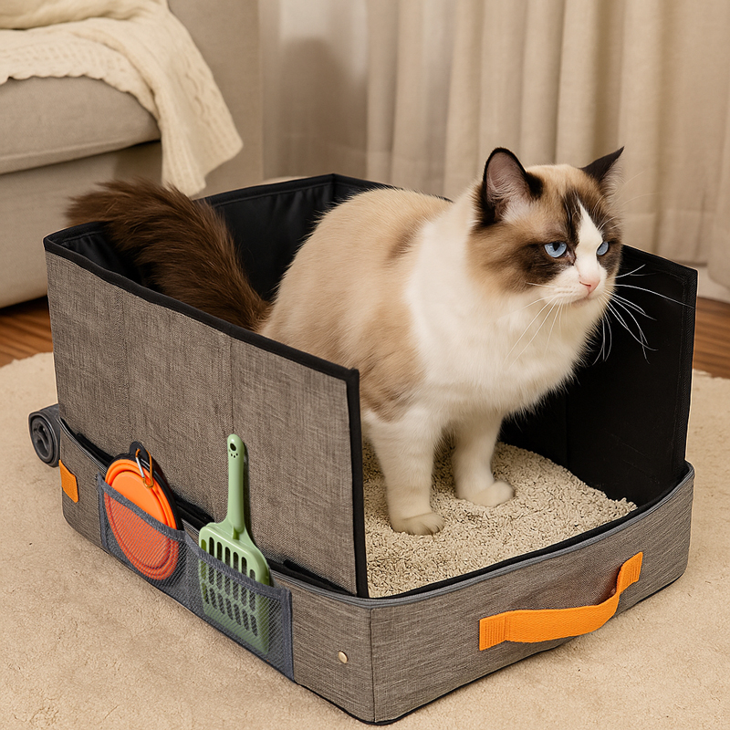 宠物外出便携猫砂盆超大号可折叠