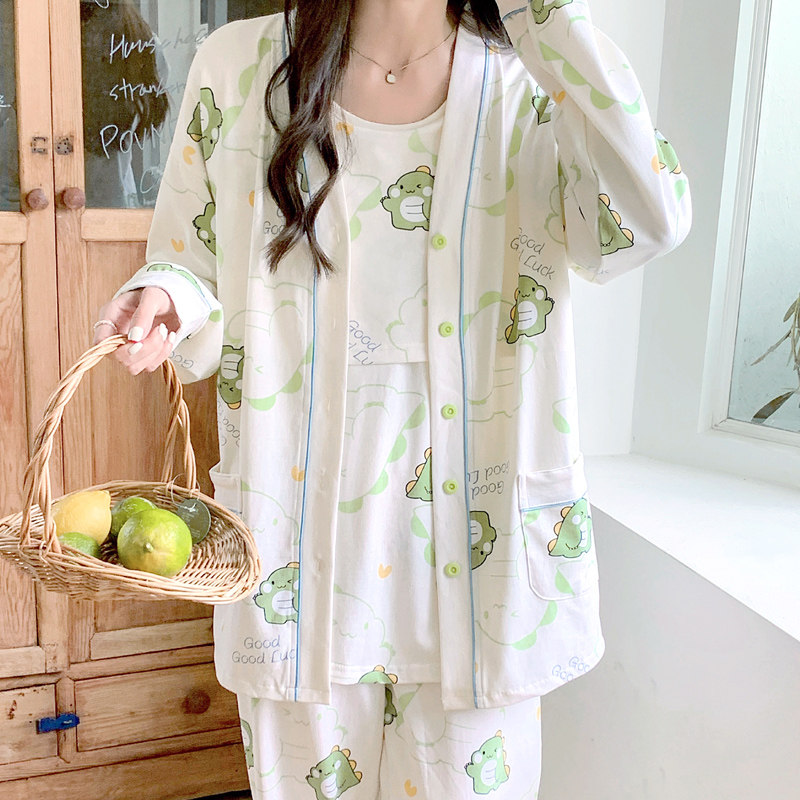 莫代尔棉月子服三件套春秋季薄款2月份3产后哺乳喂奶春夏孕妇睡衣