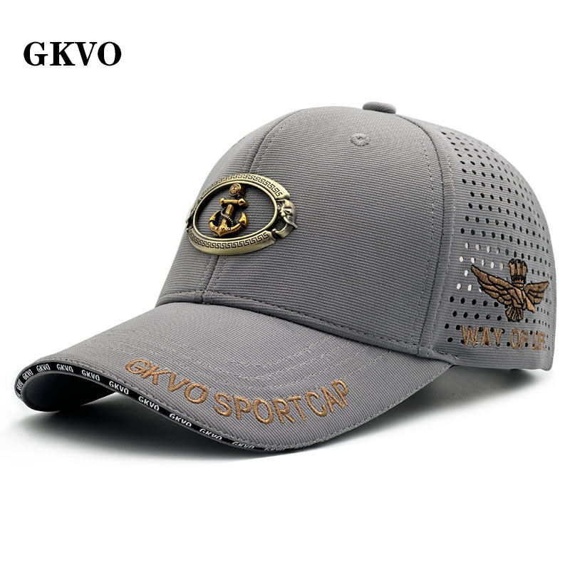 GKVO夏季不褪色运动鸭舌帽男大头