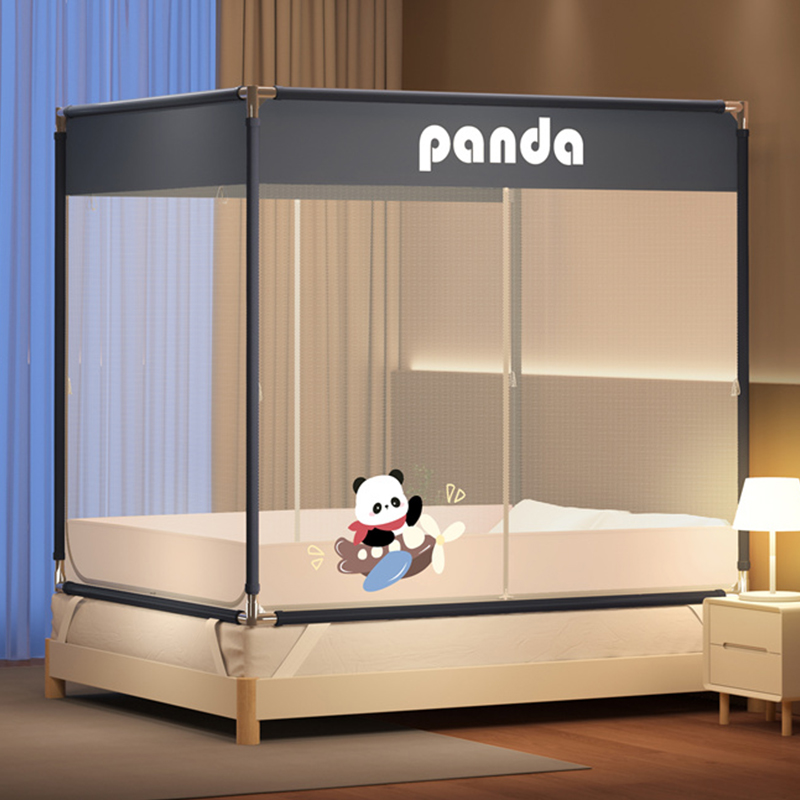防摔全底蚊帐家用卧室三开门