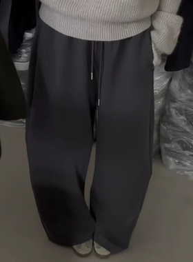 hemp怒推裤！韩国松紧腰抽绳加绒镰刀卫裤冬季弯刀裤休闲运动裤子