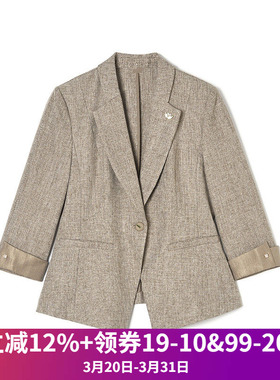 奥莱专柜品牌撤柜正品 ZW春装新款 复古优雅西装上衣一粒扣外套女