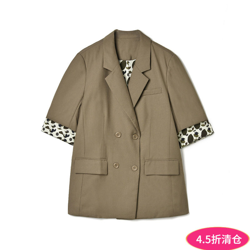 2025年秋Outlets正品 高端BI系列拼接七分袖设计感上衣西装外套女