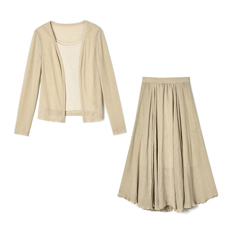 2026年春Outlets正品 高端HH系列吊带背心+开衫+不规则长裙三件套,女装/女士精品,时尚套装,淘宝优惠券,粉丝福利购,淘宝优惠卷