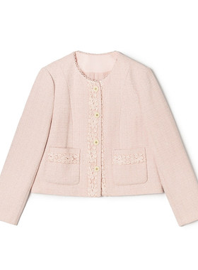 奥特莱斯品牌折扣ZW春装新款甜美减龄长袖上衣单排扣小香风外套女