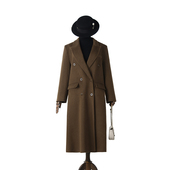 Outlets专柜撤柜正品 双面尼大衣女 含绵羊毛加长款 HZ冬装 2025新款