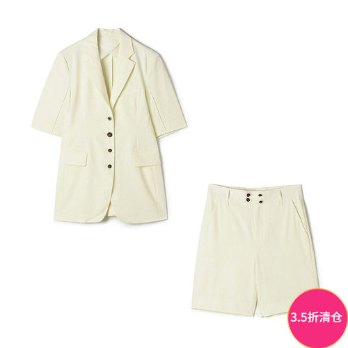西装外套+五分裤两件套