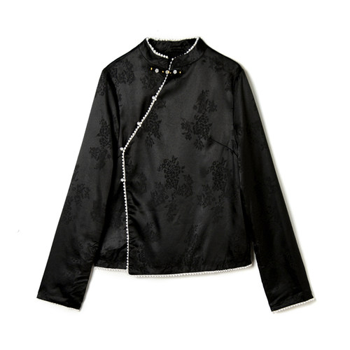 长袖上衣新中式提花衬衫