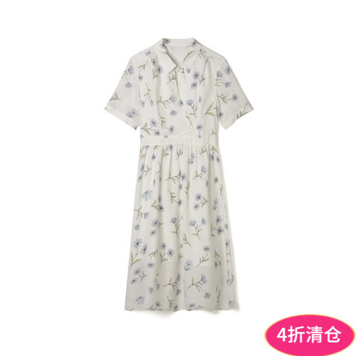 印花中长裙减龄款连衣裙