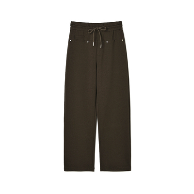 松紧腰长裤微弹休闲裤