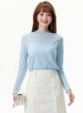 Outlets专柜撤柜正品 MO秋装新款简约基础款打底上衣长袖针织衫女