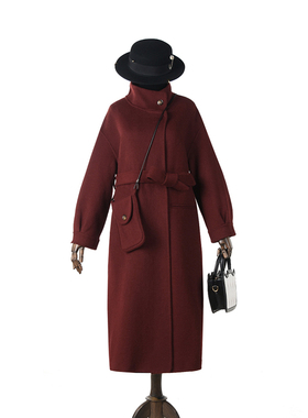 Outlets专柜撤柜正品 HZ冬装2025新款含澳毛一粒扣毛呢外套大衣女