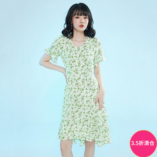 清新小碎花短袖连衣裙