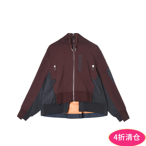 休闲风拼色上衣连帽卫衣