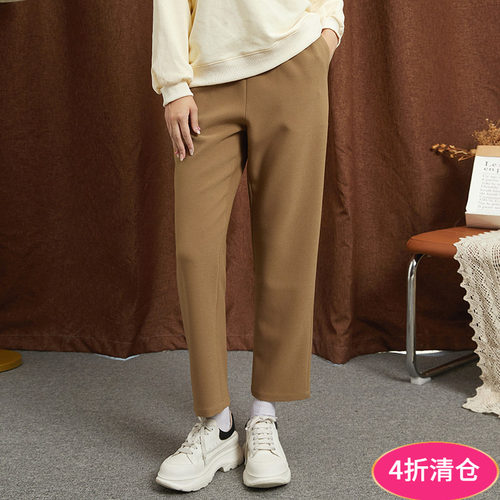 松紧腰微弹长裤休闲裤