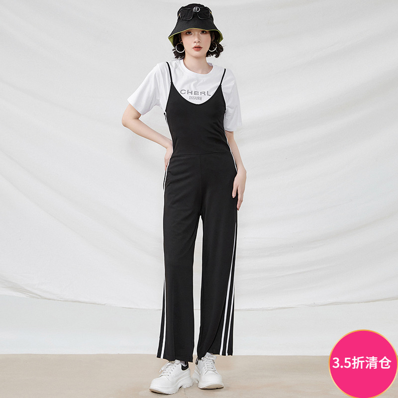 2025年夏装Outlets专柜 高端CZ系列弹力修身高腰连体长裤休闲裤女