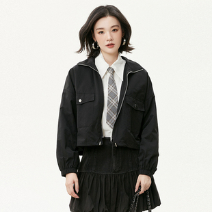 2025年秋装Outlets专柜 高端YJ系列运动风长袖上衣减龄立领外套女