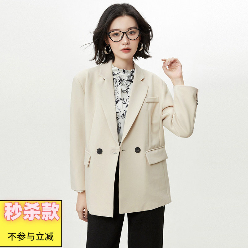 奥特莱斯品牌折扣 YJ秋装2025新款 气质通勤两粒扣长袖西装外套女