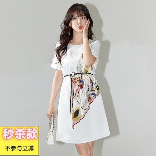 民族风印花宽松连衣裙