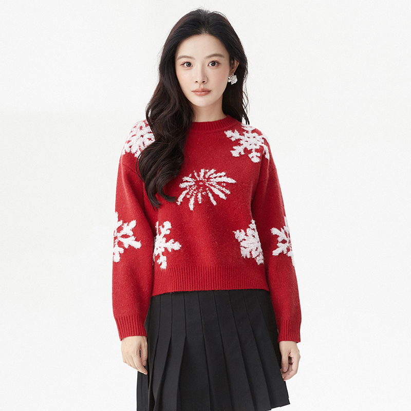 拼色套头上衣外穿内搭毛衣