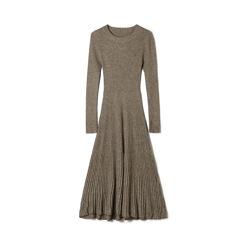 中长裙高弹针织连衣裙