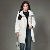 HZ冬装 2025新款 时尚 奥莱专柜品牌撤柜正品 潮流长款 连帽羽绒服女