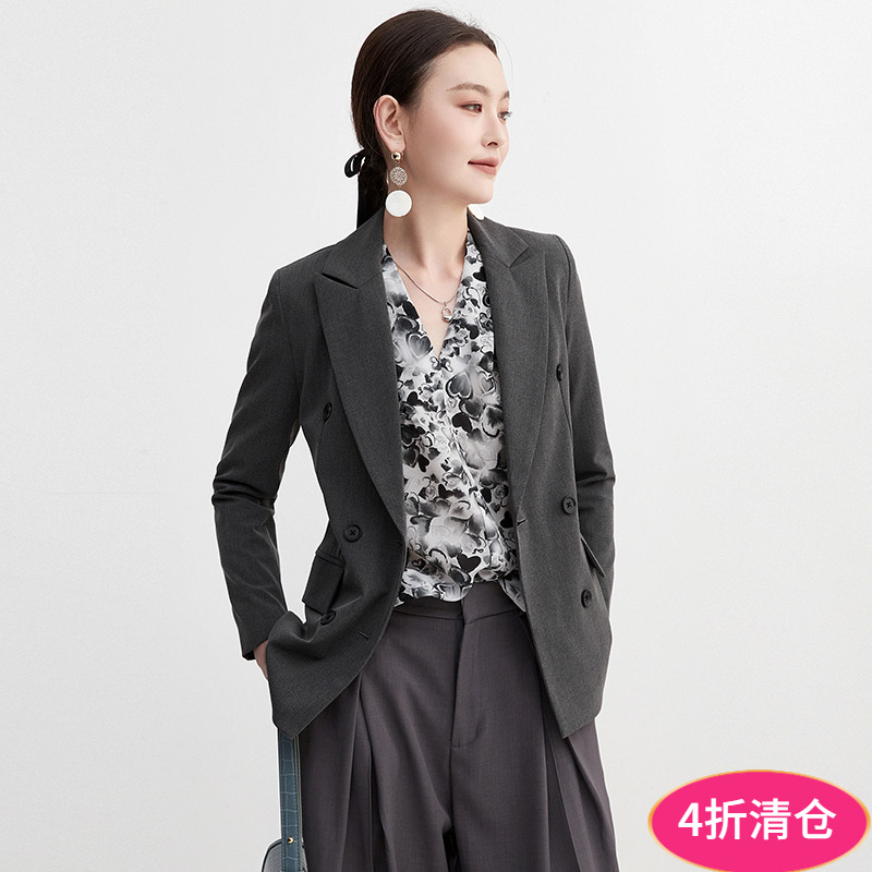 Outlets专柜撤柜正品 NY秋装2025新款职场女性西装上衣长袖外套女