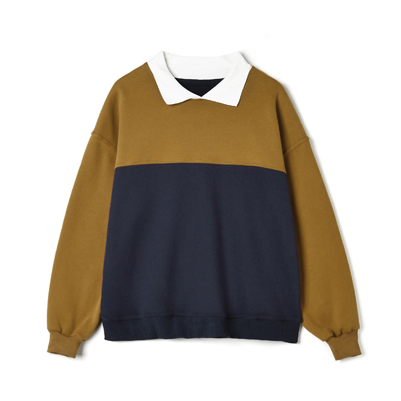 拼接长袖上衣加绒保暖卫衣