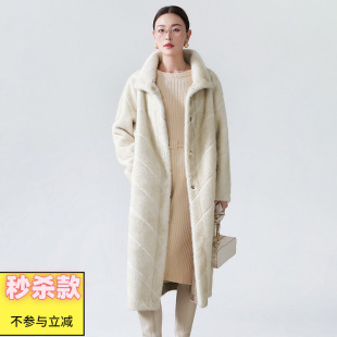 2025年冬Outlets正品 宽松黄金绒大衣毛呢外套女 高端DR系列加长款